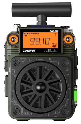 ZHIWHIS Bluetoothスピーカー BCLラジオ FM AM SW T型アンテナ付き/SOS